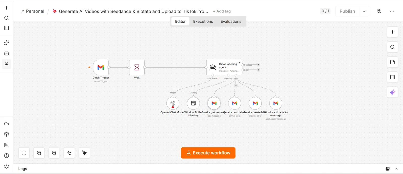 New emails are read by an AI agent that creates and applies labels.